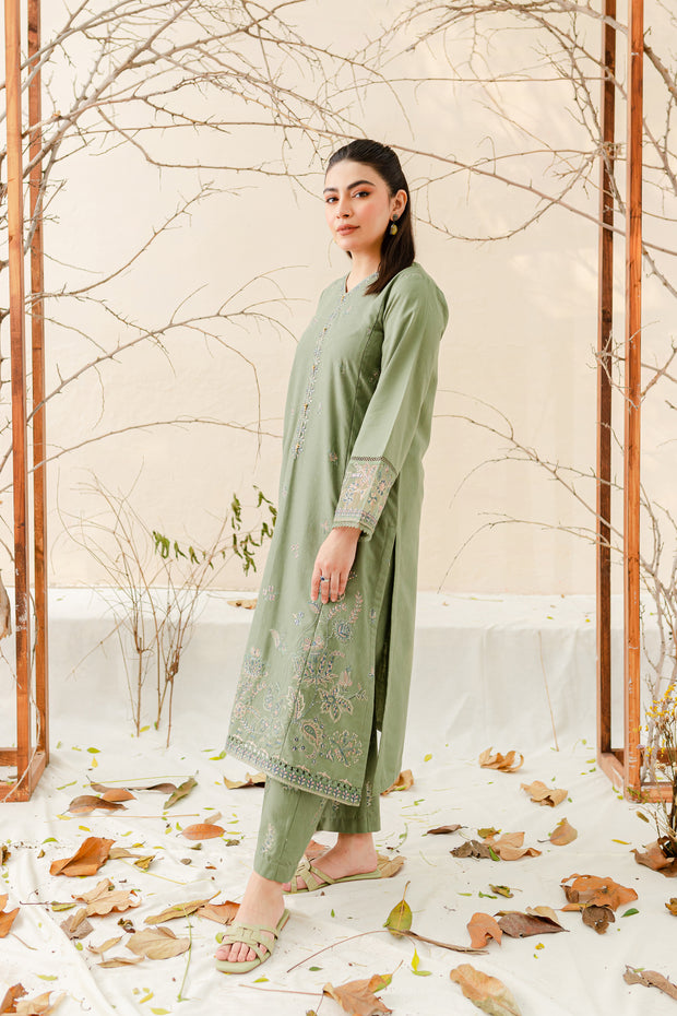Avena 2Pc - Embroidered Karandi Dress
