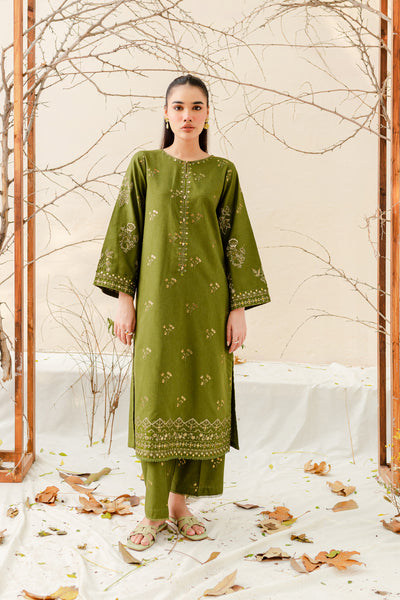 Emette 2Pc - Embroidered Karandi Dress