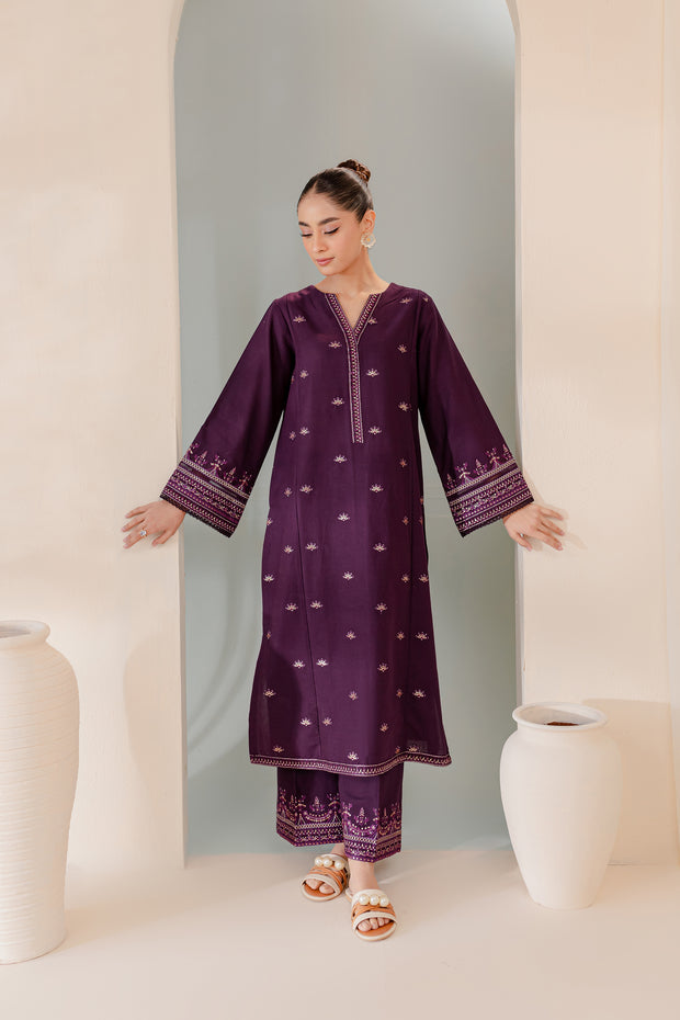 Megumi 2Pc - Embroidered Khaddar Dress