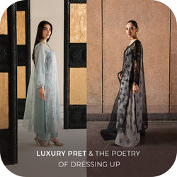 BATIK Luxury Pret collection featuring elegant Pakistani outfits, intricate embroidery, rich colours, statement fabrics and refined silhouettes for every occasion.