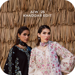 BATIK A/W 2025 Khaddar Edit featuring embroidered black and beige outfits for women. Elegant South Asian winter fashion with khaddar textures and floral detailing burgundy grey yellow scalloped