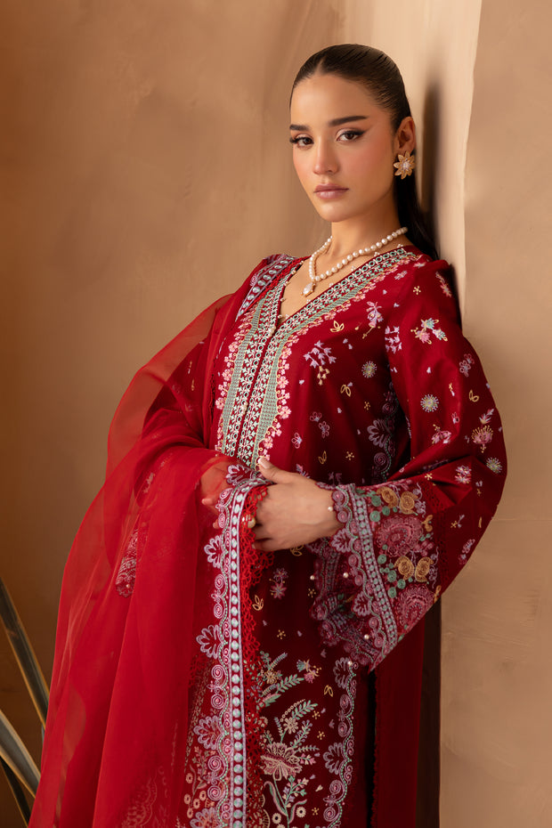 Roseline 3Pc - Embroidered Luxe Pret
