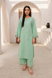 Mair 2Pc - Embroidered Jacquard Dress