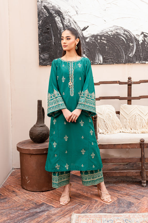 Everette 2Pc - Embroidered Lawn Dress