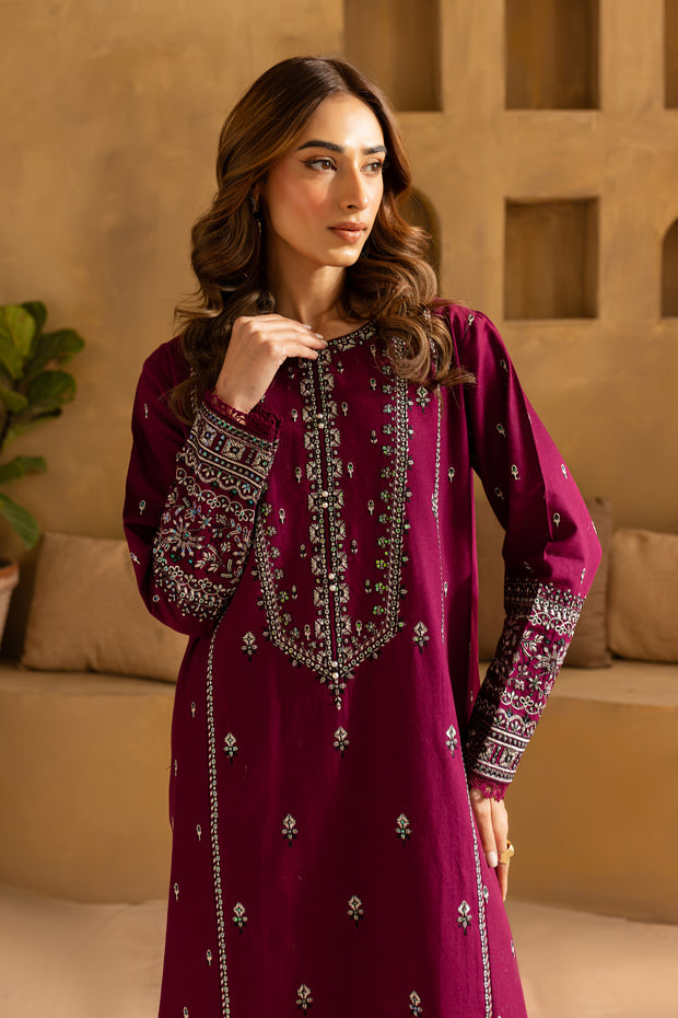 Mahay 2Pc - Embroidered Khaddar Dress