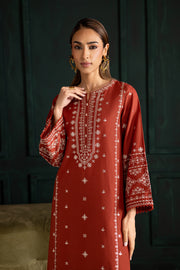Rusty Dusty 2Pc - Embroidered Khaddar Dress
