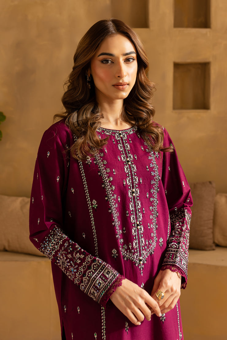 Mahay 2Pc - Embroidered Khaddar Dress