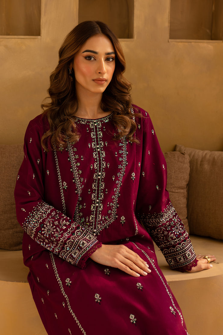 Mahay 2Pc - Embroidered Khaddar Dress