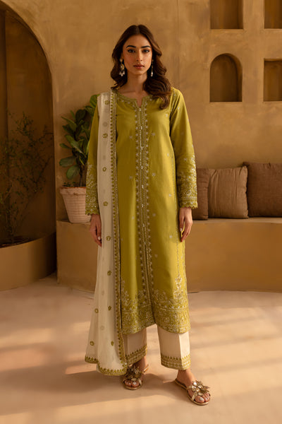 Rashaan 3Pc- Embroidered Khaddar Dress