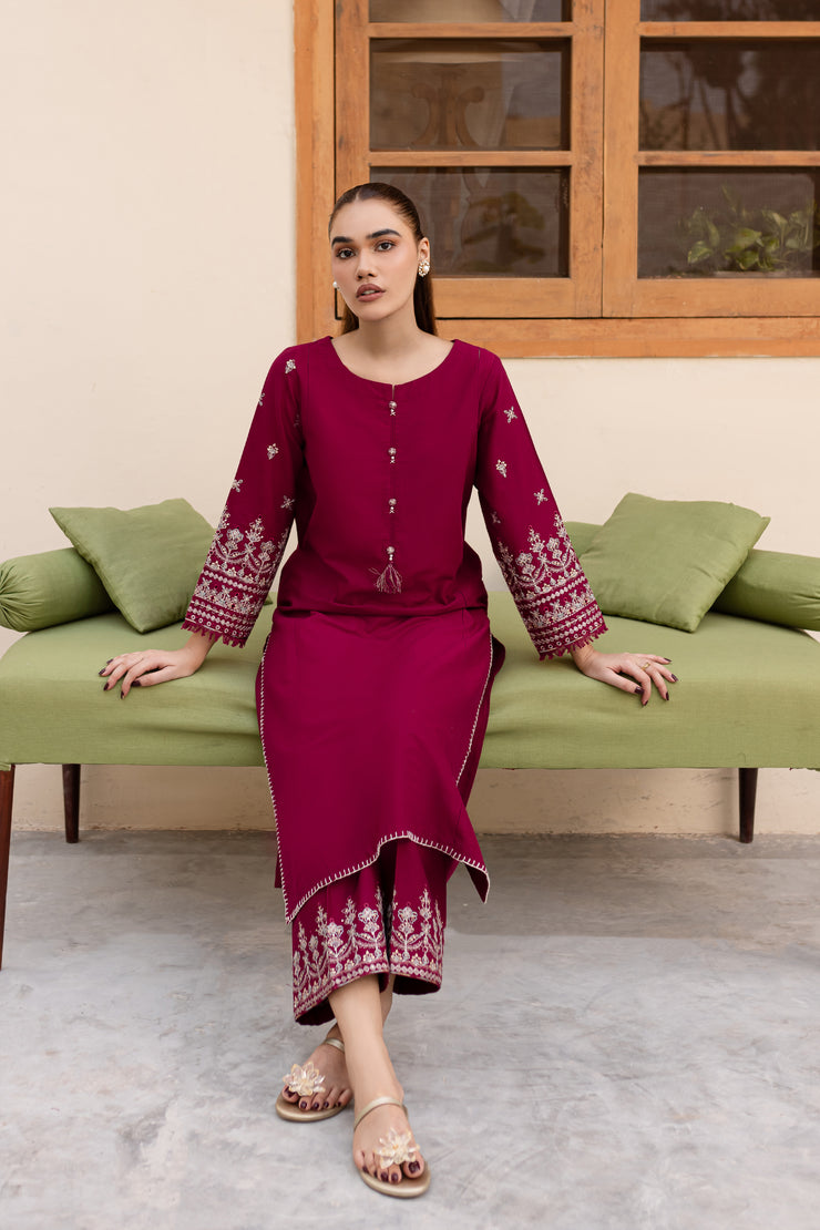 Ela 2Pc - Embroidered Khaddar Dress