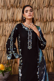 Elegant black khaddar embroidered dress for South Asian women Pakistani outfit for evening gatherings UK