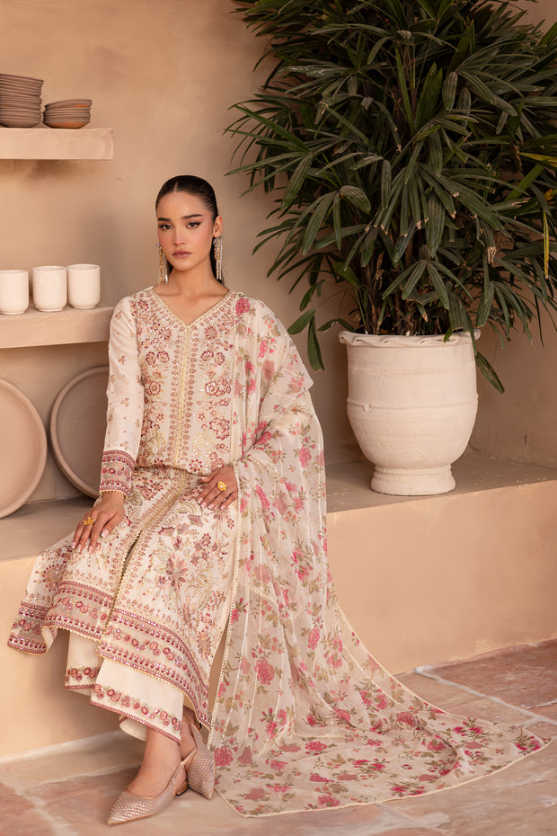 Dandelion 3Pc - Embroidered Luxe Pret