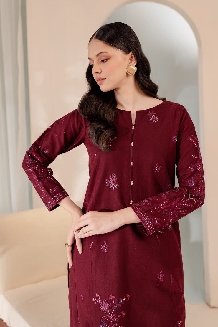 Aimee 2Pc - Embroidered Khaddar Dress