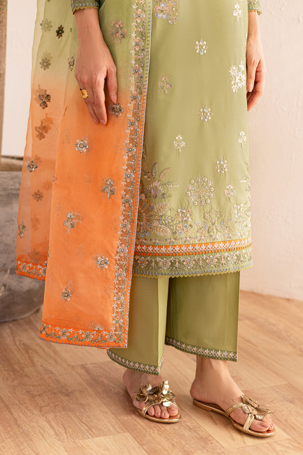 Citrus Glow 3Pc - Embroidered Solid Dress