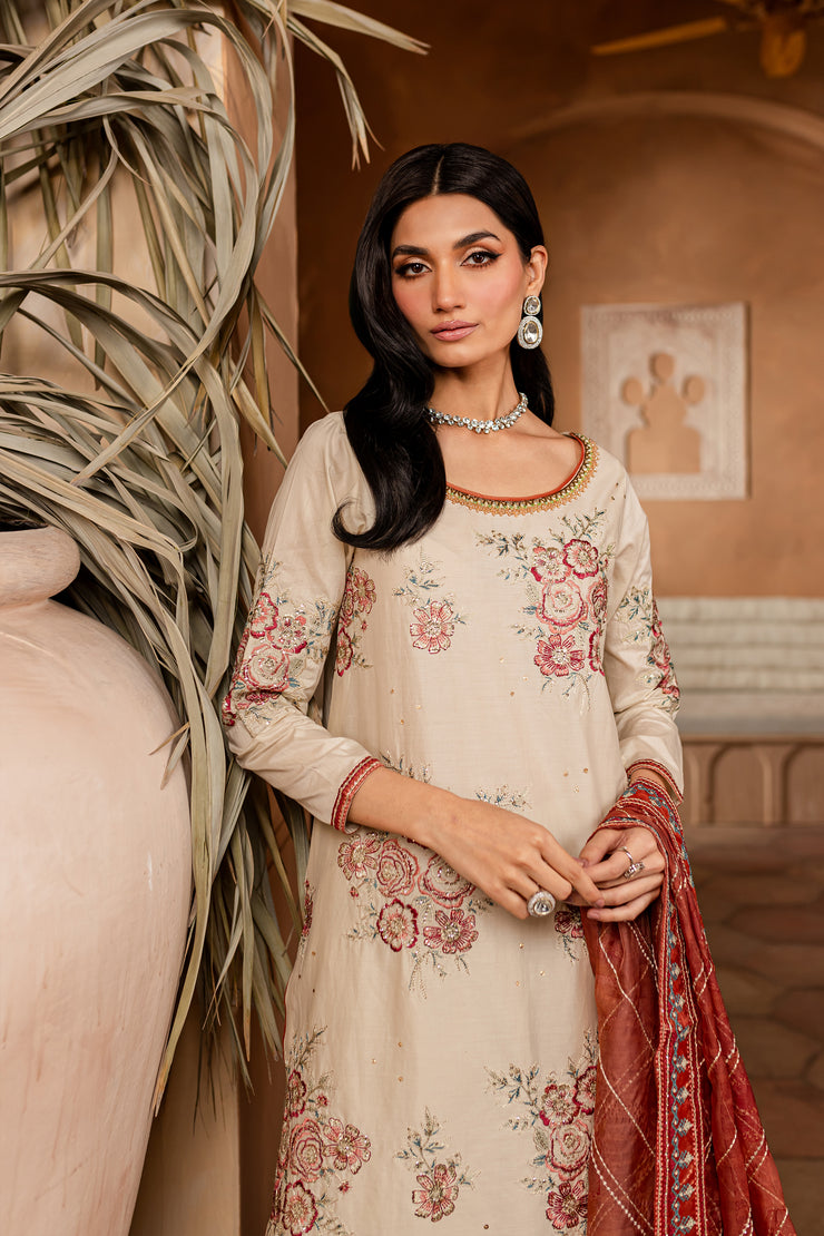 Sunahre 3Pc - Embroidered Luxe PRET