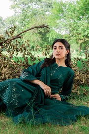 Green Mink 3Pc - Embroidered Cambric Dress