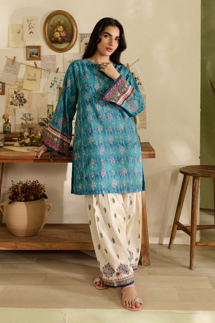 Rahima 2Pc - Printed Khaddar Dress