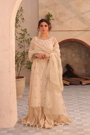 White Zerwish 3Pc - Embroidered Luxe PRET