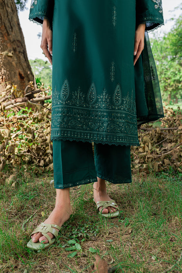 Green Mink 3Pc - Embroidered Cambric Dress