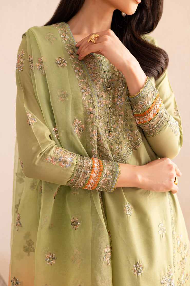 Citrus Glow 3Pc - Embroidered Solid Dress