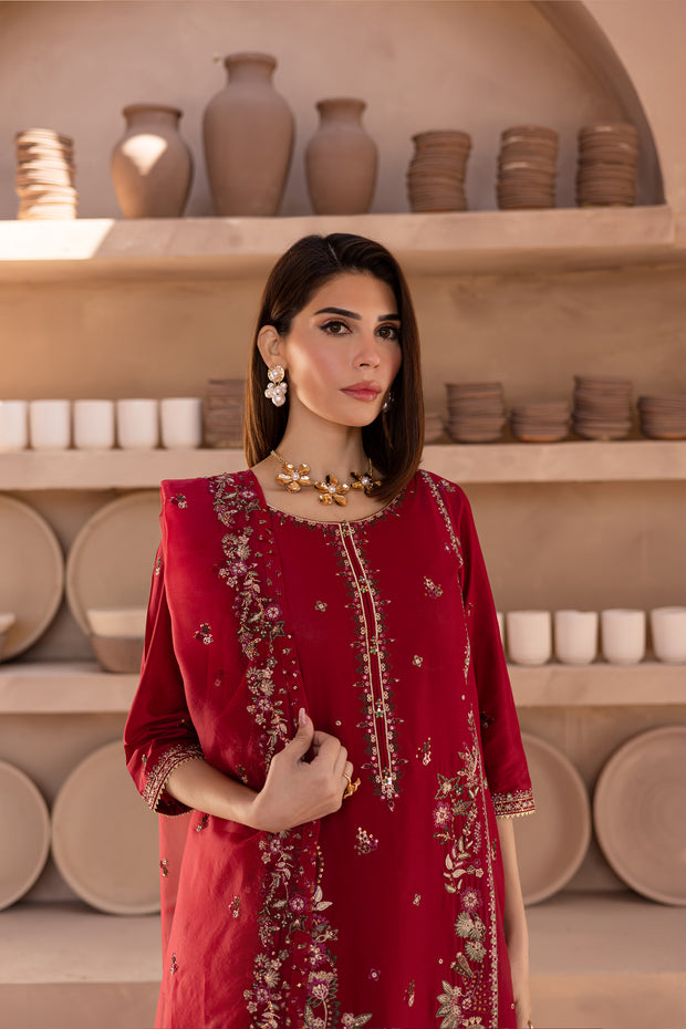 Irtaza 3Pc - Embroidered Luxe Pret