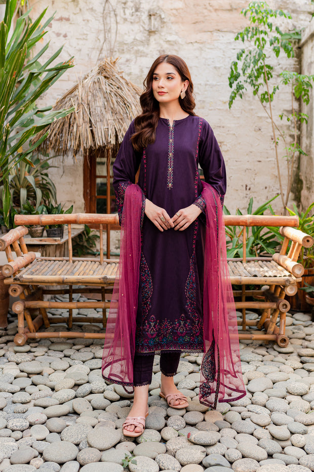 Corsetry 3Pc - Embroidered Karandi Dress