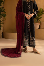 Dusk 3Pc- Embroidered Karandi Dress