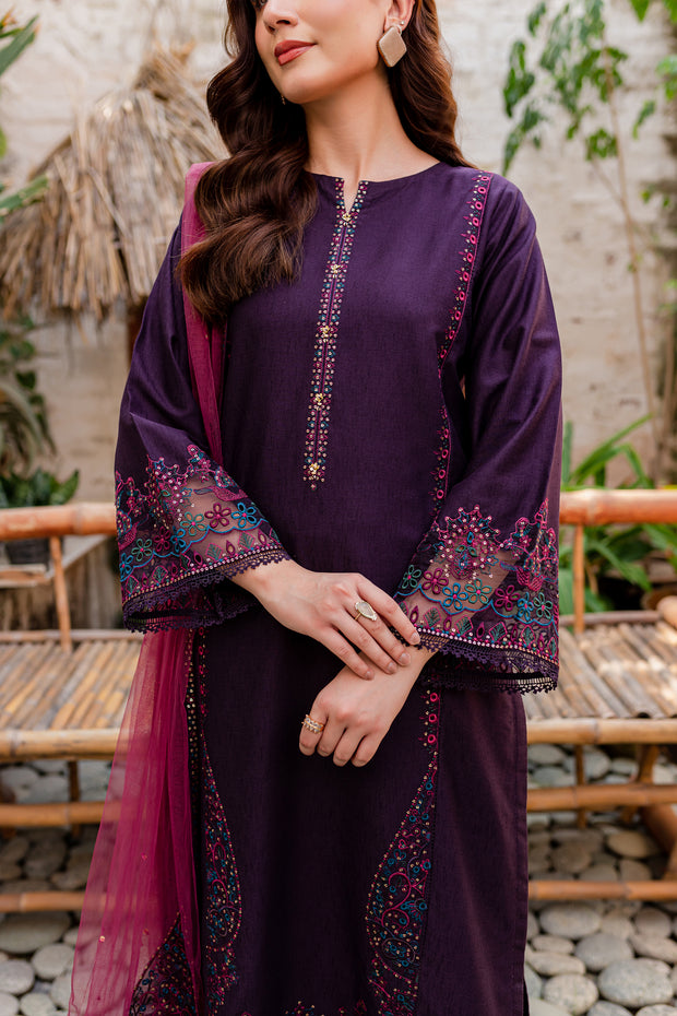 Corsetry 3Pc - Embroidered Karandi Dress