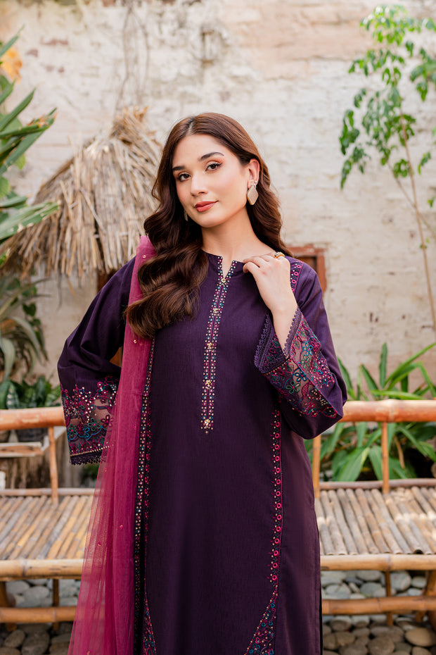 Corsetry 3Pc - Embroidered Karandi Dress