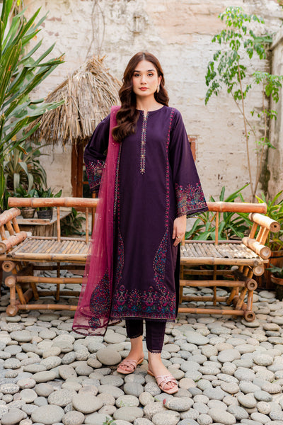 Corsetry 3Pc - Embroidered Karandi Dress