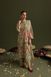 Pistachio Fern 3Pc - Printed Lawn Dress