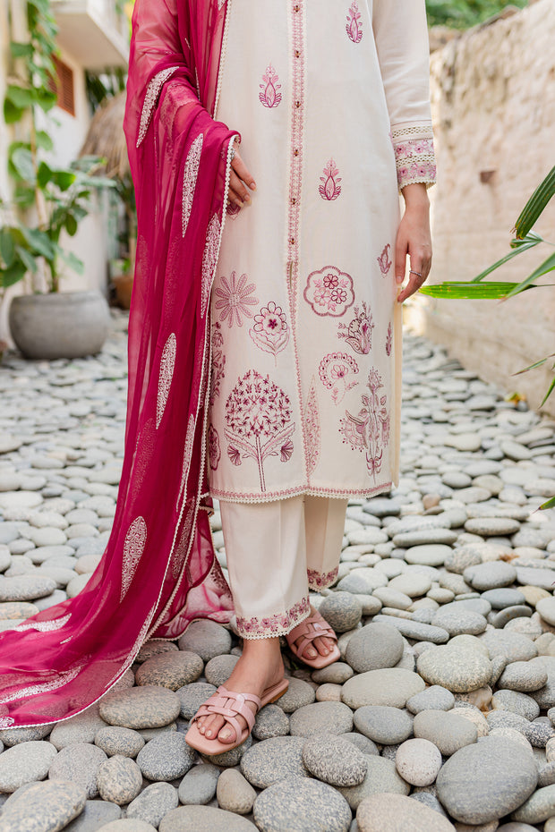 Albion 3Pc - Embroidered Khaddar Dress