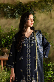 Denim 3Pc - Embroidered Lawn Dress