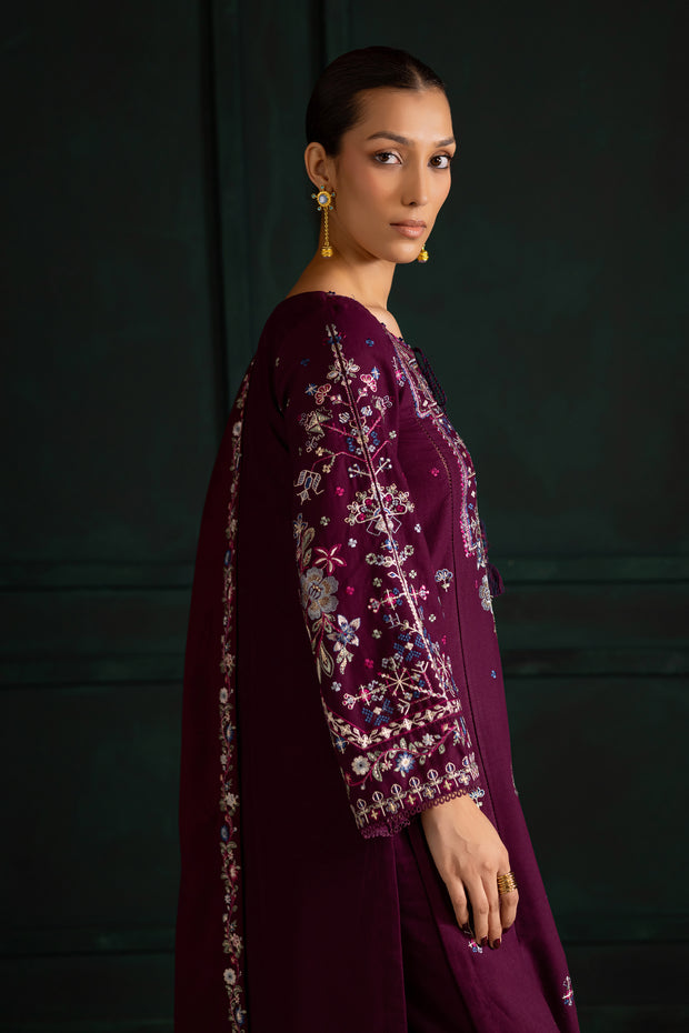 Meg 3Pc - Embroidered Khaddar Dress