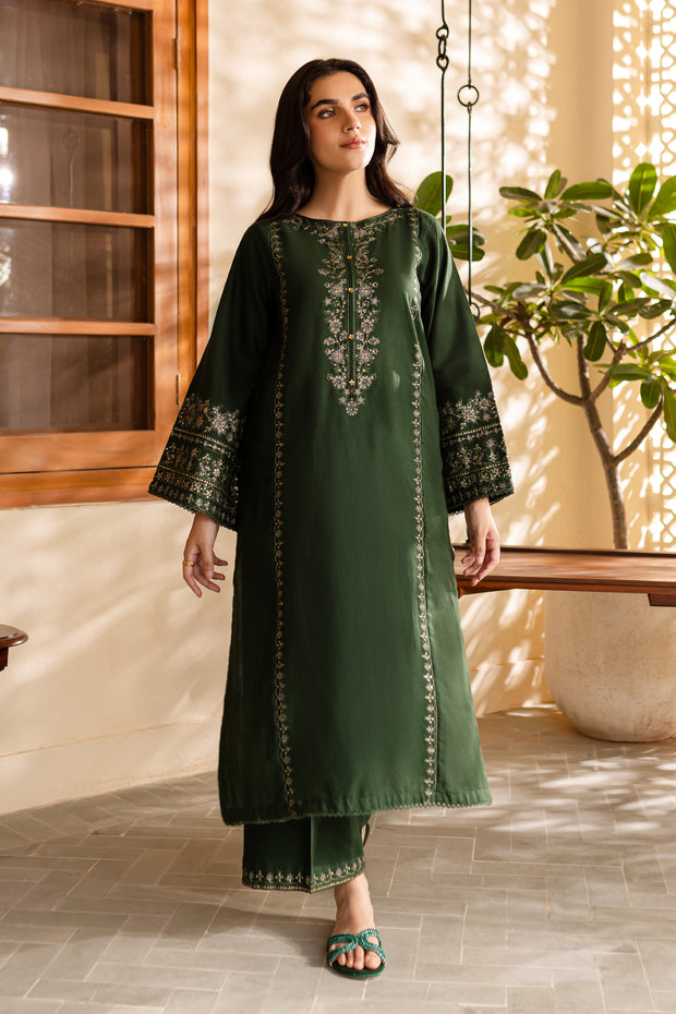 Alicent 2Pc - Embroidered Khaddar Dress