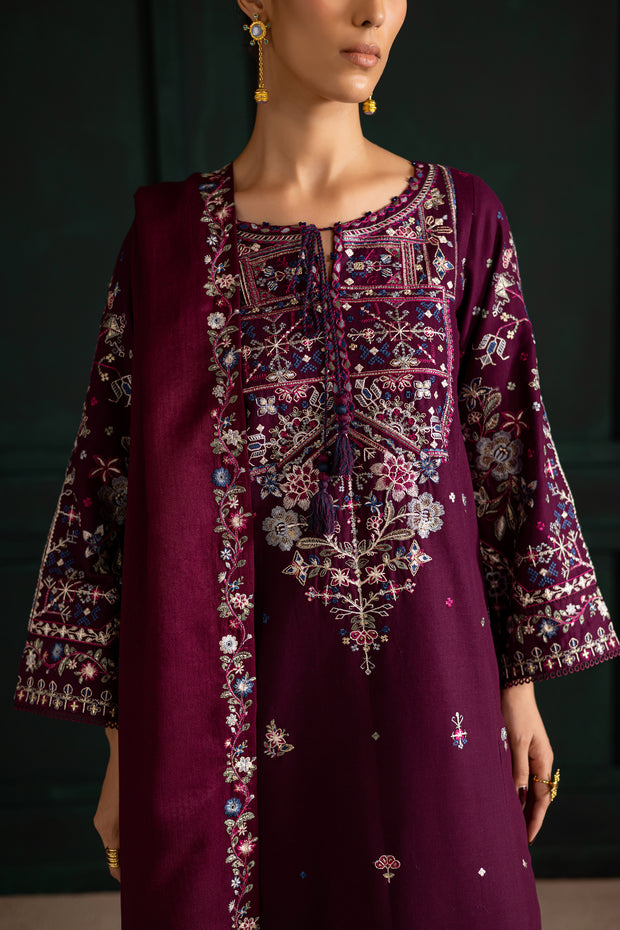 Meg 3Pc - Embroidered Khaddar Dress