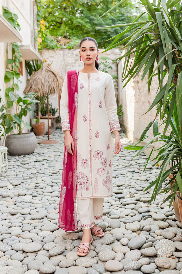 Albion 3Pc - Embroidered Khaddar Dress