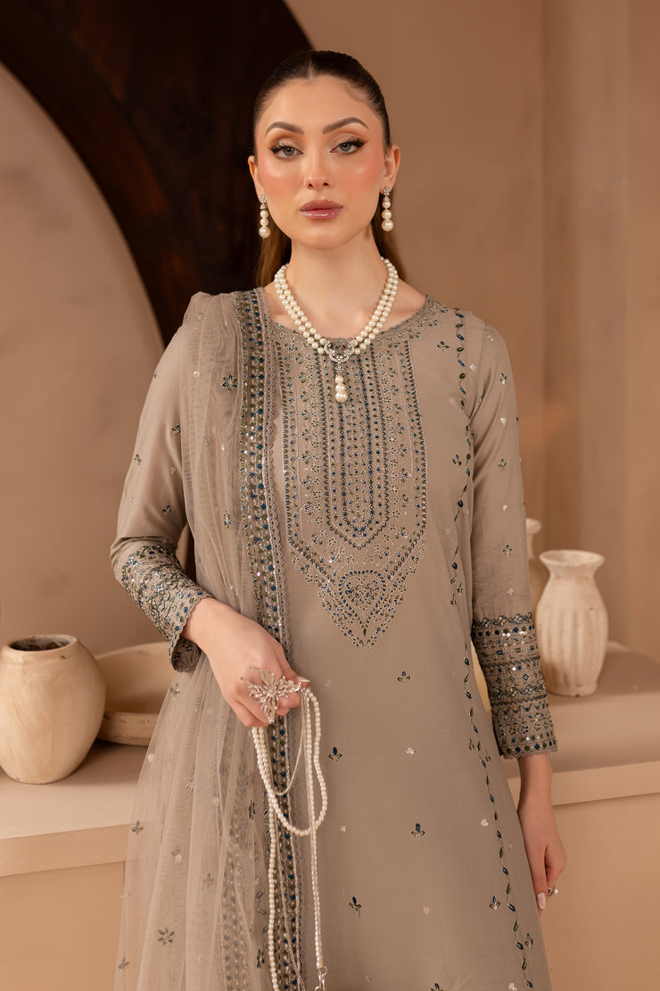 Zaria 3Pc - Embroidered Lawn Dress