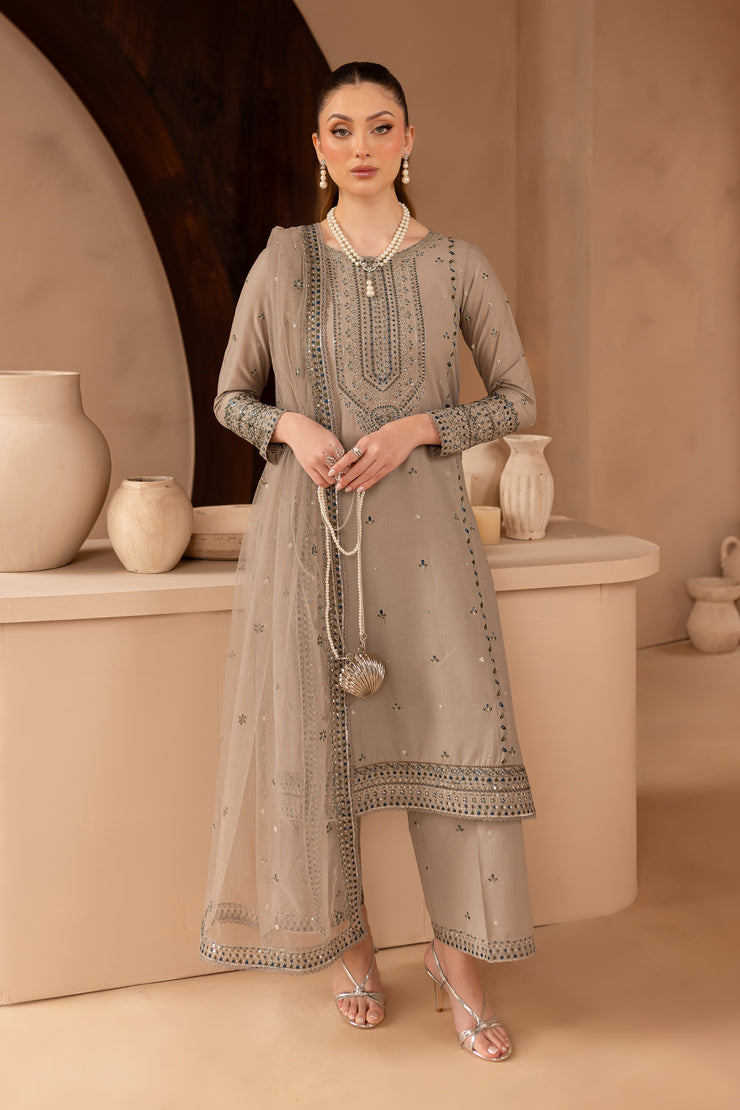 Zaria 3Pc - Embroidered Lawn Dress