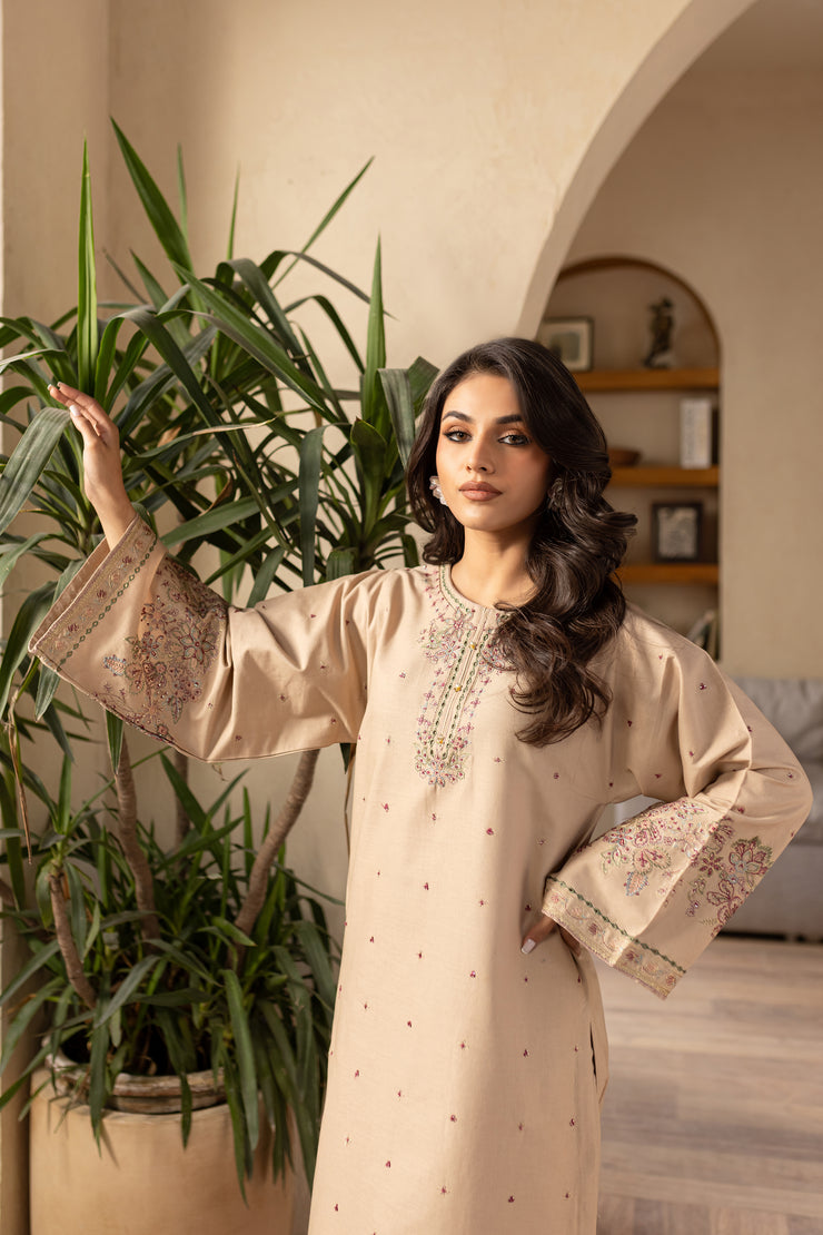 Elia 2Pc - Embroidered Khaddar Dress