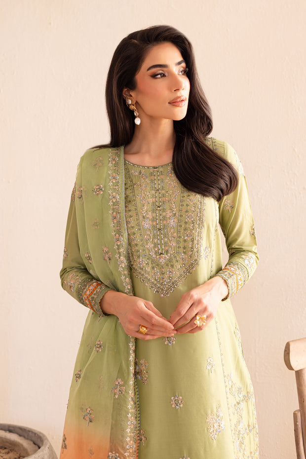 Citrus Glow 3Pc - Embroidered Solid Dress