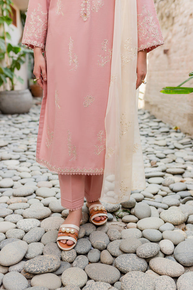 Turkish Rose 3Pc - Embroidered Khaddar Dress
