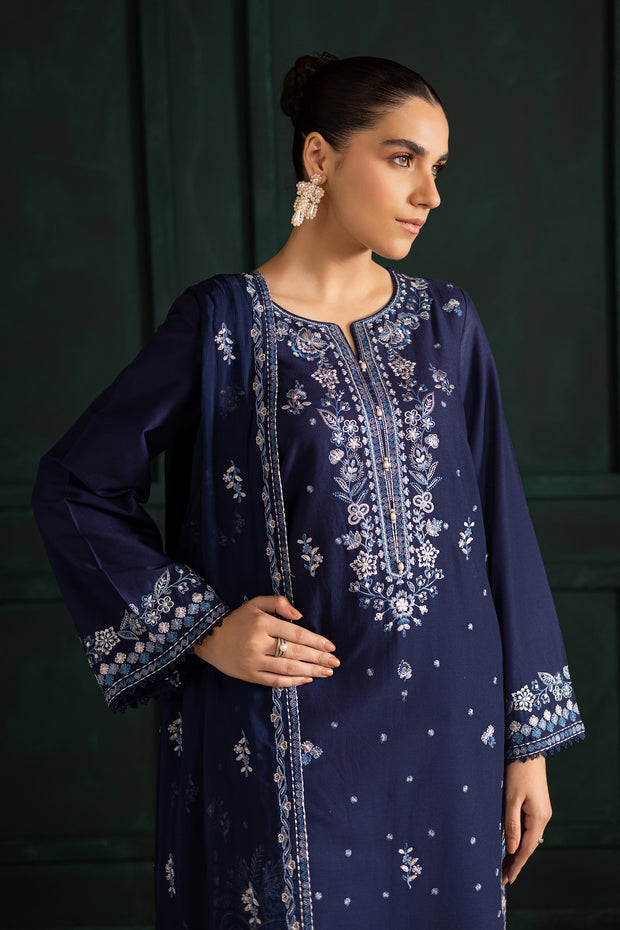 Batik Adoro embroidered khaddar outfit combining timeless craftsmanship and contemporary charm. Affordable ethnic Pakistani South Asian.