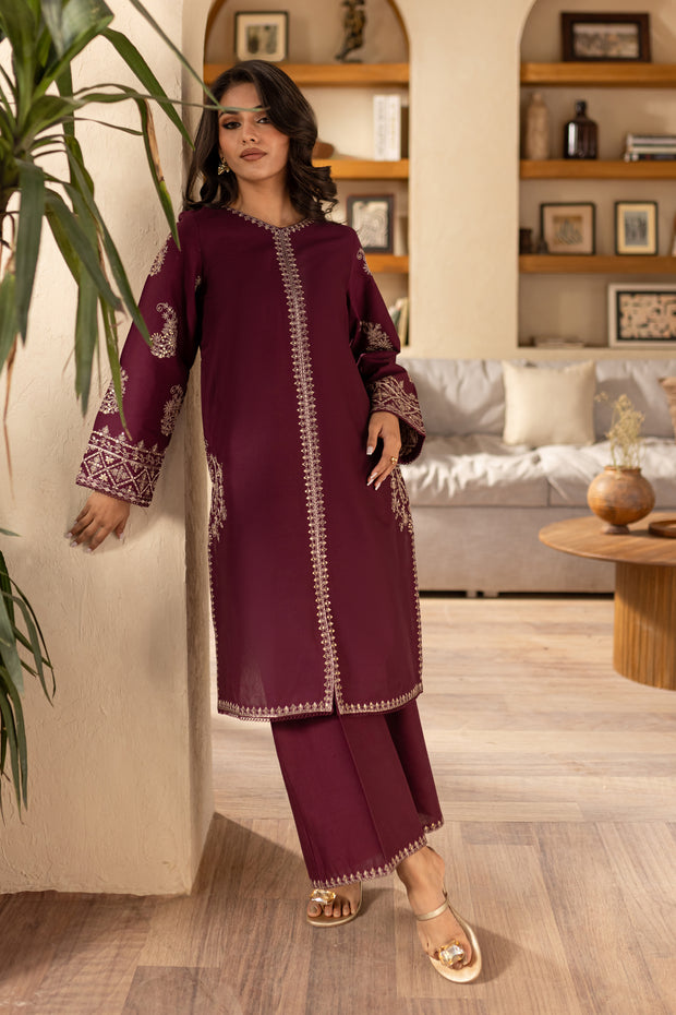 Nutcracker 2Pc - Embroidered Khaddar Dress