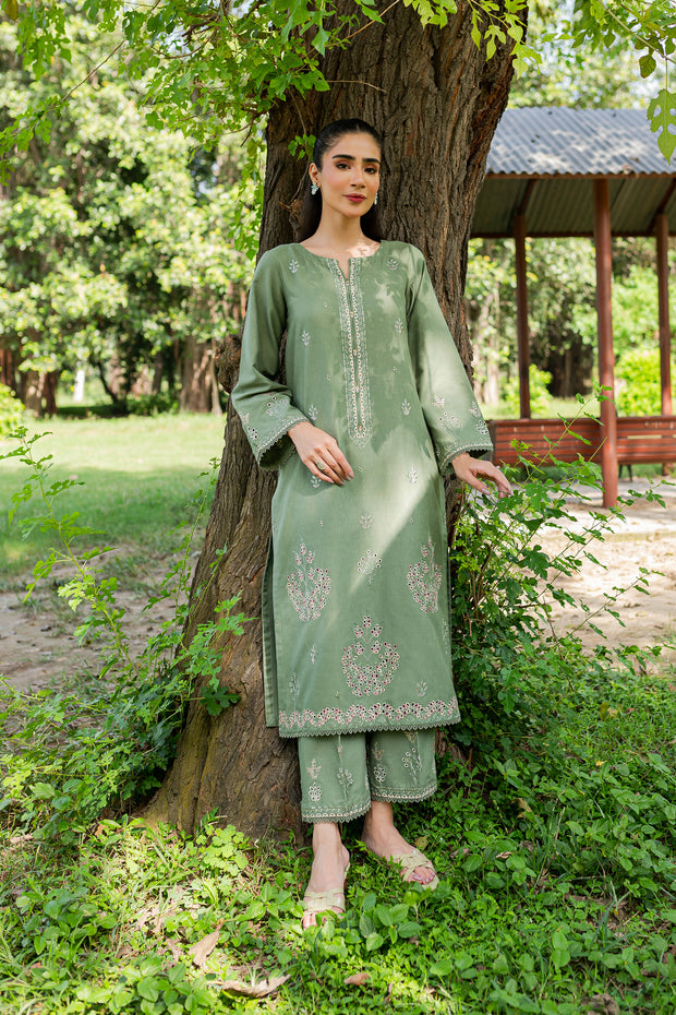 Sencha 2Pc - Embroidered Karandi Dress