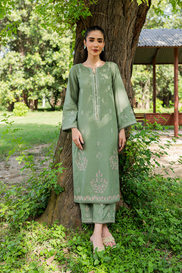 Sencha 2Pc - Embroidered Karandi Dress