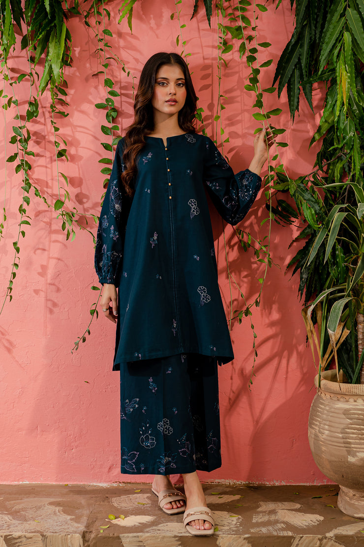 Willow 2Pc - Embroidered Khaddar Dress