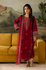 Maroon Haze 3Pc - Embroidered Lawn Pret
