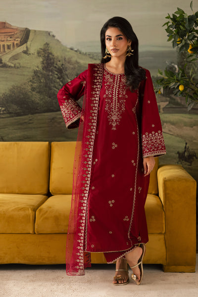 Maroon Haze 3Pc - Embroidered Lawn Pret