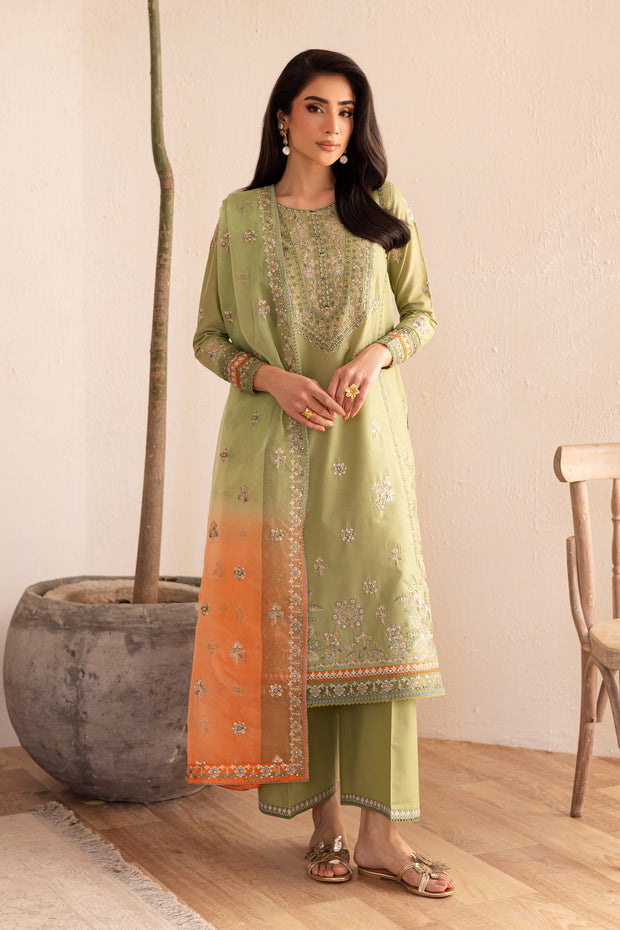 Citrus Glow 3Pc - Embroidered Solid Dress